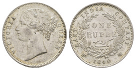 Rupie, 1840, East India Company, KM 457, Kr., wz. Rf., vz.