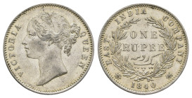 Rupie, 1840, East India Company, KM 457, kl. Kr., wz. Rf., vz-st.