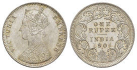 Rupie, 1901, KM 492, wz. Kr., vz.