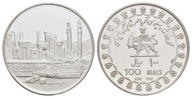 100 Rials, SH 1350 (1971), Mohammad Reza Pahlavi, 2.500 Jahre Persisches Reich, KM 1187.2, wz. Kr., PP.