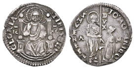 Venedig, Marcello (halbe Lira), 1478-1485, Giovanni Mocenigo, A - M, Mont. 230, Paol. 3, Schrötlingsfehler, Rf., ss.