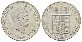 Neapel, Piastra (120 Grani), 1858, Ferdinand II., Dav. 175, kl. Rf., vz.