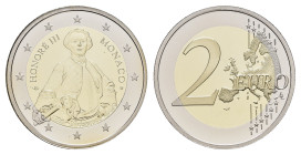 2 Euro, 2020, 300. Geburtstag von Fürst Honore III., im Ausgabeetui mit Zertifikat und Umverpackung, PP.