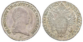1/2 Taler, 1815, Franz I., Wien, Frühwald 214, min. justiert, vz.