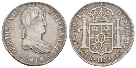 8 Reales, 1816, Ferdinand VII., Lima, JP, KM 117.1, wz. Rf., ss+.