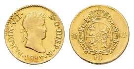 1/2 Escudo, 1817, Ferdinand VII., Fb. 59, gereinigt, ss.