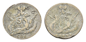 5 Kopeken, 1756, Elisabeth, St. Petersburg, Bitkin 341, ss.