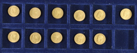 11x 5 Rubel, Gold, 5x 1898, 4x 1899, 1900, 1901, Nikolaus II., St. Petersburg, Fb. 180, Erhaltung unterschiedlich.