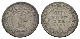 Appenzell Innerrhoden, 6 Kreuzer, 1737, HMZ 2-39a, ss.Dieses Los wird regelbesteuert verkauft, auf den Zuschlag wird 22% Aufgeld, 3 Euro Losgebühr und...