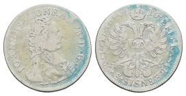 Basel, Bistum, 20 Kreuzer, 1716, Johann Konrad II. von Reinach-Hirzbach, HMZ 2-144a, Grünspan, s. Dieses Los wird regelbesteuert verkauft, auf den Zus...