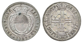 Freiburg, Viertelgulden (14 Kreuzer), 1787, HMZ 2-274a, ss.Dieses Los wird regelbesteuert verkauft, auf den Zuschlag wird 22% Aufgeld, 3 Euro Losgebüh...