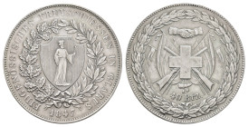 Glarus, 40 Batzen, 1847, HMZ 2-1341a, Richter 803a, Randfehler, kl. Kr., ss+