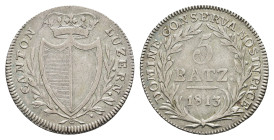 Luzern, 5 Batzen, 1813, HMZ 2-671c, ss.Dieses Los wird regelbesteuert verkauft, auf den Zuschlag wird 22% Aufgeld, 3 Euro Losgebühr und 7% MwSt. berec...