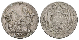 St. Gallen, Abtei, 20 Kreuzer, 1774, HMZ 2-871a, justiert, ss.