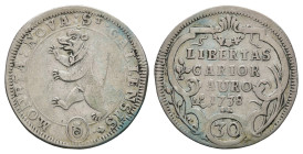 St. Gallen, Stadt, 30 Kreuzer, 1738, HMZ 2-904a, s-ss.Dieses Los wird regelbesteuert verkauft, auf den Zuschlag wird 22% Aufgeld, 3 Euro Losgebühr und...