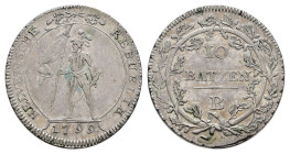 Helvetische Republik, 10 Batzen, 1799, B, HMZ 2-1187b, s-ss.Dieses Los wird regelbesteuert verkauft, auf den Zuschlag wird 22% Aufgeld, 3 Euro Losgebü...