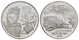 500 Kronen, 2000, 250. Todestag Samuel Mikovini, KM 53, lt. angelaufen, st.