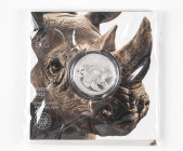 5 Rand, 2022, The Big 5 - Nashorn, 1 oz Silber, in OVP, st.