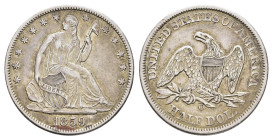 Half Dollar, 1859, O, Seated Liberty, KM A68, wz. Kr., wz. Rf., ss+.