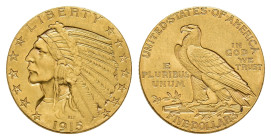 5 Dollars, Gold, 1915, Philadelphia, Indian Head, Fb. 148, kl. Kr., vz.