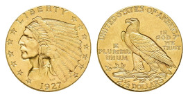 2 1/2 Dollars, Gold, 1927, Philadelphia, Indian Head, Fb. 120, ss-vz.