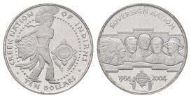 10 Dollars, Palladium, 2004, Porch Creek Indians, 1/2 oz, mit Zertifikat, in Kapsel, wz. Kr., PP