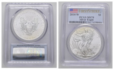 1 Dollar, 2014, W, Silver Eagle, PCGS MS 70