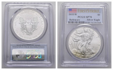 1 Dollar, 2015, W, Silver Eagle, PCGS SP 70, Baltimore.