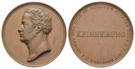 Preußen, Friedrich Wilhelm III., Bronzemedaille (54,64 g, 44,9 mm), 1840, von Brandt, auf den Tod des Königs als Geschenk für das Garde-Corps. Av.: Bü...