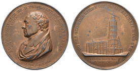 Bremen, kupferplattierte Bleimedaille (Dm. ca. 43,4mm, ca. 30,18g), 1840, von Wilkens, auf das 50-jährige Amtsjubiläum von Kottmeier als Domprediger. ...