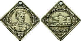 Kiel, quadratische Silbermedaille (ca. 27,2 mm, ca. 9,22 g), o.J. (1888), signiert W. M. ST. (Wilhelm Mayer, Stuttgart), auf die neue Marine Akademie ...