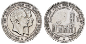 Preußen, Silbermedaille (Dm. 35,0mm, 14,79g), 1898, unsigniert, zum Gedenken an die Palästinafahrt des Kaiserpaares und der Einweihung der Erlöserkirc...