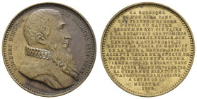 Belgien, Æ-Medaille (Dm. ca. 34,3mm, ca. 16,89g), o.J., von Jouvenel, auf den Botaniker Rembert Dodoens (1517-1585). Av: Büste nach rechts. Rev: 19 Ze...