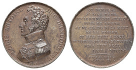 Frankreich, Ludwig XVIII., Bronzemedaille (33,57 g, 40,0 mm), 1815, von Gayrard, auf Herzog Louis Antoine d'Angouleme und seine Gefangennahme bei Pont...