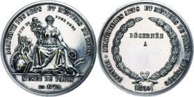 Frankreich, Paris, versilberte Kupfermedaille (Dm. ca. 41,4 mm, ca. 40,89 g), 1850, unsigniert, Prämienmedaille der Akademie für Kunst und Handwerk. A...