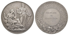 Frankreich, Silbermedaille (ca. 157,0g, 68,5mm), o.J. (ca. 1870-1940), von Chaplain, Sammlerausgabe der Preismedaille des Konservatoriums für Musik un...