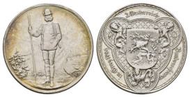 Schweiz, Silbermedaille (24,42 g, 35,6 mm), 1889, von H. Jauner, Schützenpreis zu einem Doppelgulden auf das 3. Österreichische Bundesschießen in Graz...