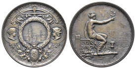 Schweiz, Zürich, Winterthur, Silbermedaille (Dm. 45,3mm, 38,62g), 1895, von G. Hantz und H. Wildermuth, auf das Eidgenössische Schützenfest ind Winter...