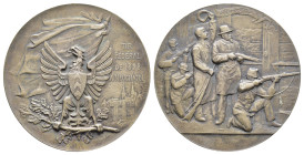 Schweiz, Neuchatel, Silbermedaille (Dm. 45,4mm, 38,23g), 1898. von Landry, auf das Föderalschützenfest. Av: Adler mit Brustschild auf Eichenzweig vor ...