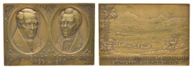 Württemberg, Stuttgart, Bronzeplakette (Dm. ca. 40 x 60mm, ca. 60,4g), 1904, von Mayer & Wilhelm in Stuttgart, auf den XIV. Internationalen Amerikanis...