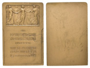 Württemberg, Stuttgart, einseitige Bronzeplakette (ca. 59,6 x 39,8mm, ca. 46,4g), 1909, von Mayer & Wilhelm in Stuttgart, auf das neue Jahr. Av.: Im R...