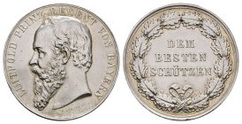 Bayern, Luitpold, Silberne Prämienmedaille (41,51 g, 40,2 mm), 1911, von A. Börsch, als 2. Preis für militärische Schießübungen. Av.: Büste Luitpolds ...