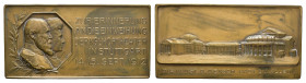 Württemberg, Wilhelm II., Bronzeplakette (ca. 40,3 x 80,5mm, ca. 77,7g), 1912, von Mayer & Wilhelm in Stuttgart, auf die Einweihung des königlichen Ho...