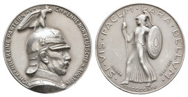 Preußen, Silbermedaille (Dm. 34,2mm, 16,77g), 1914, von Galambos, Ziegler und Ball, auf die Reichtagsrede von Wilhelm II. Av: Kopf Wilhelm II. mit Adl...