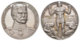 Silbermedaille (35,3mm, 18,50g), 1915, von Oertel und Ziegler, auf Generaloberst von Mackensen und den Durchbruch in den Karpaten und die Wiedererober...