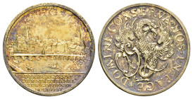 Schweiz, Basel, Silbermedaille (Dm. 35,5mm, 24,05g), o.J., signiert "AA", zur goldenen Hochzeit verliehen vom Bürgerrat der Stadt Basel. Av: Stadtansi...