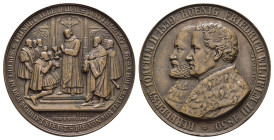 Preußen, Friedrich Wilhelm III., Bronzemedaille (50,09 g, 43,9 mm), 1839, von C. Pfeuffer, auf 300 Jahre Reformation in Berlin. Av.: Gestaffelte Brust...