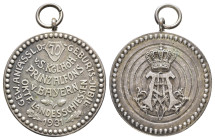 Bayern, versilberte Bronzemedaille (20,59g, 35,9mm), 1931, unsigniert, auf das Okroberfest-Landesschießen anlässlich des 70. Geburtstags Prinz Alfons ...