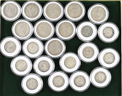 KAISERREICH, Sammlung von 72x 5, 23x 2, 254x 1 und 130x 1/2 Mark der Gebiete Baden, Bayern, Hamburg, Preußen und Württemberg. Erhaltungen meist um ss,...