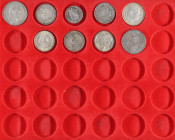 PREUSSEN bis WEIMAR, Sammlung bestehend aus 5 Mark 1888 (J. 99) und 1901 (J. 106), 3 Mark 1910 (J. 107) und 1911 (J. 108) sowie 2 Mark 1888 (J. 98), d...